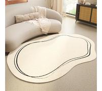 Modern Minimalist Abstract Area Rug Irregular Shaped Washable Carpet
