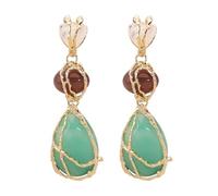 Modern Minimalist Acrylic and Alloy Mesh Drop Earrings, Luxury Geometric Teardrop Dangle Earrings for Women, Gold Tone Statement Earrings (3.5"L)