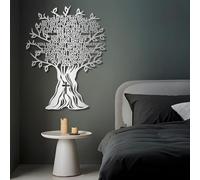 Modern minimalist art metal wall decor 10 Commandments Bible Verse Cross Tree Life Living Room Bedroom Hangings Religious Supplies (35"x 46"| 90x117cm Sliver)