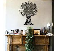 Modern minimalist art metal wall decor 10 Commandments Bible Verse Cross Tree Life Sign Living Room Bedroom Hangings Religious Supplies (18"x 24"| 48x62cm Black)