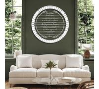 Modern minimalist art metal wall decor 10 Commandments Ten Bible Verse Lords Prayer Hanging Living Room Hangings Religious Supplies (White 29"x 29"| 76x76cm)