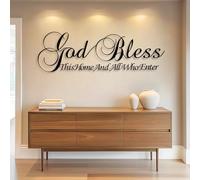 Modern minimalist art metal wall decor Bible Verses God Bless This Home and All Who Enter Spiritual Scripture Sign tion Living Room Bedroom Entrance