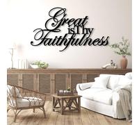 Modern minimalist art metal wall decor Bible Verses -Great is Thy Faithfulness Scripture Sign Great Your Inspirational Saying Quotes Living Room fice Hanging