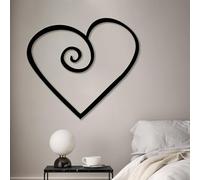 Modern minimalist art metal wall decor He Black Gold White Style Hes Love Sign Shape Bedroom Living Room (Black 24" x 21" / 60 54 cm)