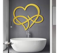 Modern minimalist art metal wall decor Infinity He Eternal Love Black Gold White Contemporary Large Home Living Room (Gold 24" x 21" / 60 53 cm)