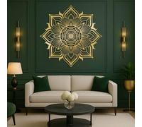 Modern minimalist art metal wall decor Mandala Art,Boho,Zen Yoga Meditation Spiritual ation,Living Room Bedroom Hanging (Gold,30"x30"|76x76cm)