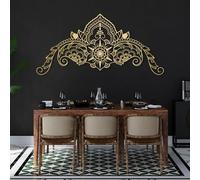 Modern minimalist art metal wall decor Mandala Large Spiritual Living Room Housewarming s (24"x11" | 62x29cm Gold)