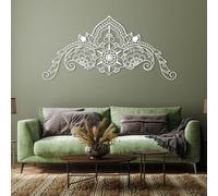 Modern minimalist art metal wall decor Mandala Large Spiritual Living Room Housewarming s (47"x22" | 120x57cm White)