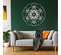 Modern minimalist art metal wall decor Metatron Cube Geometric Sacred Geometry Metatron'S Living Room (White 31"x 31"| 80x80cm)