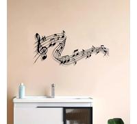 Modern minimalist art metal wall decor Music Notes-Iron Powder-Coated Black Treble Clef & Staff Design,Year-Round Home for Room,Living Office(40CM/16INCH)