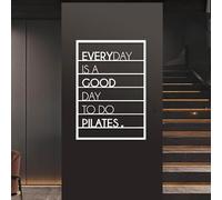 Modern minimalist art metal wall decor Pilates Art,Word,Workout Room Hanging,Motivation Inspirational Letter Hanging for Bedroom (White,48"x33"/121x85cm)