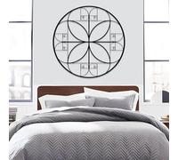 Modern minimalist art metal wall decor Sacred Geometry Geometrical Geometric Golden Ratio Fibonacci Home Housewarming Gift (Black 19"x19"|47x47cm)