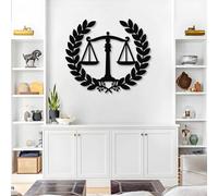 Modern minimalist art metal wall decor Scales Justice Law fice Balance Scale Sign School Living Room tion Lawyer Her or Him (Black 35"x 30"| 90x78cm)
