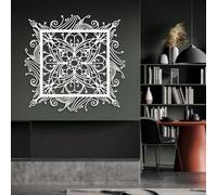 Modern minimalist art metal wall decor Scroll,Square for Living Room,Bedroom,Office(White,31" Wx30 H/80x77cm)