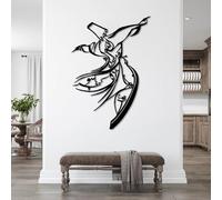 Modern minimalist art metal wall decor Whirling Dervish Islamic Arabic for Living Room Large Religious Sufi Gift (Black 25"x35"|63x90cm)