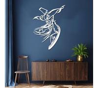 Modern minimalist art metal wall decor Whirling Dervish Islamic Arabic for Living Room Large Religious Sufi Gift (White 25"x35"|63x90cm)