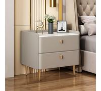 Modern Minimalist Bedside Dresser Solid Wood Nightstand with 2 Drawers Nordic Nightstand for Bedroom Compact Small Cabinet (50cm/19.7")