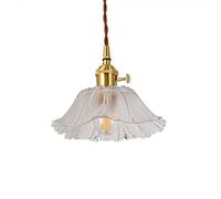 Modern Minimalist Bedside Japanese-Style Drop Light Brass Fruit Plate Glass Chandelier Creative Bedroom Dining Room Dining Table Pendant Light Adjustable Hanging Wire