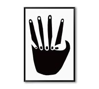 Modern Minimalist Black and White Abstract Finger Canvas Art Painting Print Poster Wall Picture, for Office Bedroom Home Decor No Frame (Size : 40cm x 60cm Unframed)