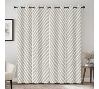 Modern Minimalist Blackout Curtains 66x84 Inch Herringbone Pattern Thermal Insulated Drapes White Eyelet Design 2 Panels for Living Room & Bedroom Home Decor