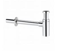 Modern Minimalist Bottle Trap - Chrome Finish - Basin Waste Trap - Solid Brass - Adjustable Outlet