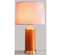 Modern Minimalist Brass Table Lamp Decoration Night Light, Fabric Lampshade Desk Lamp，Leather Desktop Lights，Living Room Bedroom .,for Various Rooms