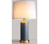 Modern Minimalist Brass Table Lamp Decoration Night Light, Fabric Lampshade Desk Lamp，Leather Desktop Lights，Living Room Bedroom .,for Various Rooms