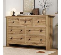 Modern Minimalist Buffet Cabinet with 7 Drawers, Versatile Storage for Entryway, Kitchen, Dining Room & Living Room - Stylish Wooden Design