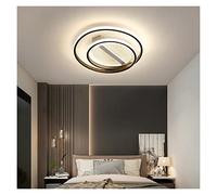Modern Minimalist Ceiling Lamp Round Black Dimmable LED Home Atmosphere Hall Room Master Bedroom Living Room Ceiling Lamp (Color : Dia50cm Size : Warmlight) (Dia50cm 3ColorsChangeable)
