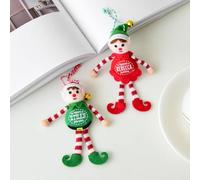 Modern Minimalist Christmas Ornament Set for Tree Decoration - Fabric Hanging Decor in Red or Green 12 Cm X 4 Cm Festive Holiday Ornament for Elf-Themed Xmas Decor(Red)