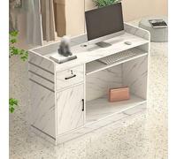 Modern Minimalist Clothing Store Front Desk Cashier - Chic Reception Counter for Beauty Salon Bar Boutique - Stylish Petit Reception Table