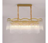 Modern minimalist crystal chandelier, light luxury wave crystal bar chandelier, for living room bedroom corridor box dining room lighting,Gold,oval 95cm