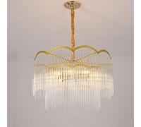 Modern minimalist crystal chandelier, light luxury wave crystal bar chandelier, for living room bedroom corridor box dining room lighting,Gold,40cm