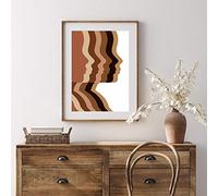 Modern Minimalist Decor Equality Multi Cultural Diversity Poster Abstract Face Earth Tone Print Love Come Together Wall Art 40x60cm Unframed
