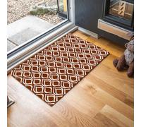 Modern Minimalist Door Mat Indoor - 80 x 120 cm Super Absorbent Heavy Duty Doormat Retro Water Drop Entrance Rugs with Rubber Backing, Non Slip Floor Carpet for Laundry Room Bathroom, Warm Brown