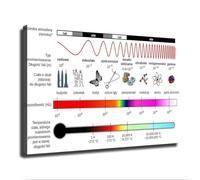 Modern Minimalist Electromagnetic Spectrum Poster Wall Art Physics Educational Classroom Decor