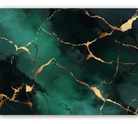Modern Minimalist Gold Abstract Marble Texture Non-Woven Wallpaper for Adults Kids Bedroom Living Room Lounge TV Backdrop Green Hallway and Stairs 350 x 256 cm