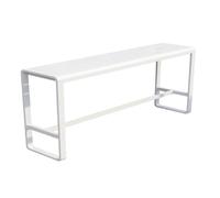 Modern Minimalist Industrial Metal Bar Height TableIronWrought Counter with Upgraded HollowedOut SelfDraining Top for Outdoor PatioCafeor Kitchen(White140cm/55)