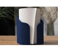Modern Minimalist Kitchen Roll Stand in Multiple Colours, Scandinavian & Japanese Inspired Countertop Organizer (Available in Two Sizes) (Matt Dark Blue, Large - Fits rolls up to 15cm)