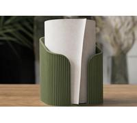Modern Minimalist Kitchen Roll Stand in Multiple Colours, Scandinavian & Japanese Inspired Countertop Organizer (Available in Two Sizes) (Matt Dark Green, Large - Fits rolls up to 15cm)