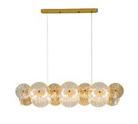 Modern minimalist lotus leaf chandelier, Scandinavian round glass chandelier, designer ring chandelier, for living room sample house dining room bedroom light fixture,100cm long