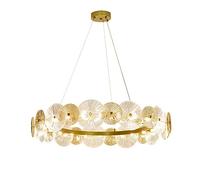 Modern minimalist lotus leaf, round glass, designer ring, for living room sample house dining room bedroom light fixture,50cm