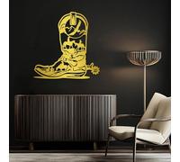 Modern Minimalist Metal Wall Art Cowboy Boots,Cowboy Boot,Western Wall Decor for Living Room Bathroom Indoor Outdoor(Gold,31" H x 31" W / 80x79cm)