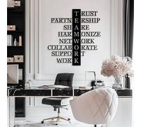 Modern Minimalist Metal Wall Art Home Decor,Teamwork - Inspirational Quotes, Letters, Business & Home Office Decor (Black, 35"X33" | 90X84Cm)