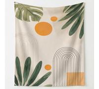 Modern Minimalist Microfiber Throw Blanket Ultra Soft Calm Abstract Art Lines Geometric Plants Cozy Warm Lightweight Decorative Blanket Flannel Blanket for Bed 32in × 59in (80cm × 150cm)