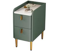 Modern Minimalist Narrow Side Table Light Luxury Green Bedside Table Small Rock Coffee Table (30x45x50cm) for Bedroom Living Room Stylish Home Decor