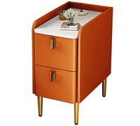 Modern Minimalist Narrow Side Table Light Luxury Small Rock Coffee Table for Bedroom Orange Color Compact Design 30x45x50cm Perfect Bedside or Living Room Accent