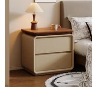 Modern Minimalist Nightstand, Solid Wood Construction, Invisible Handle Design, Ideal for Bedrooms and Living Rooms