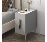 Modern Minimalist Nightstand with 2 Drawers for Small Spaces Slim Design for Living Room Bedroom Bathroom Balcony - Black Width 40cm Compact (L: 30cm)