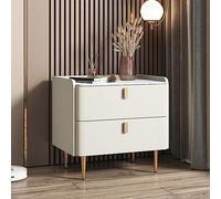 Modern Minimalist Nightstand with 2 Drawers - Nordic Style Bedside Table for Small Spaces - Chic Night Table for Bedroom & Living Room Storage